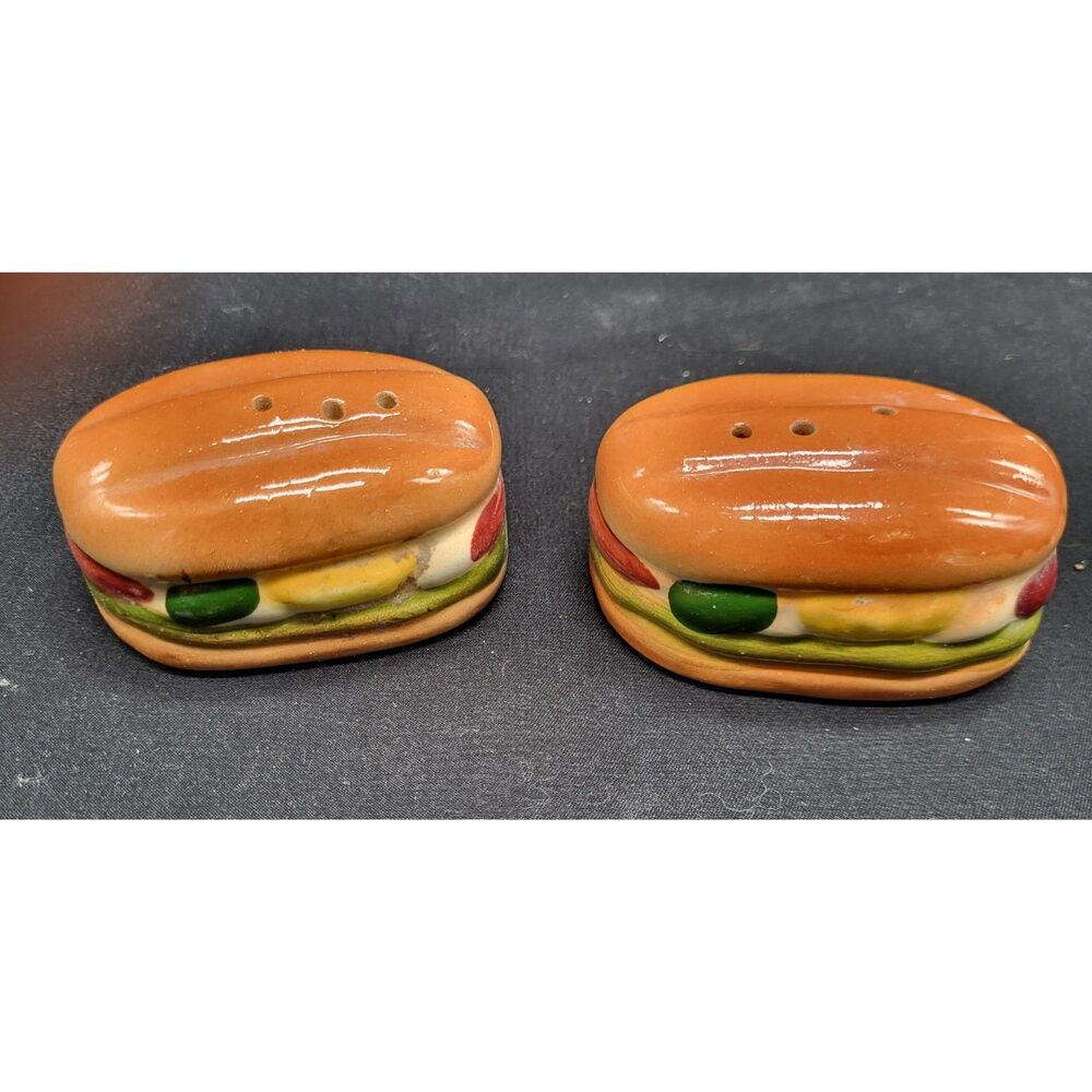 Vintage Hamburger salt & pepper shakers
